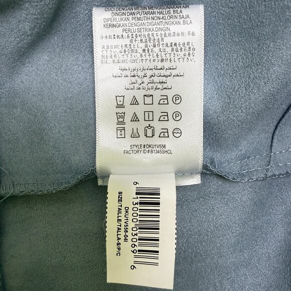 BCBGeneration Women's Blue Vegan Suede Crop Top Size S Classic Minimalist Preppy - Picture 5 of 6